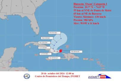 Oscar penetrará en tierra por la costa norte entre Guantánamo y Holguín