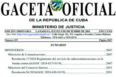 Gaceta Oficial publica Resolución 56