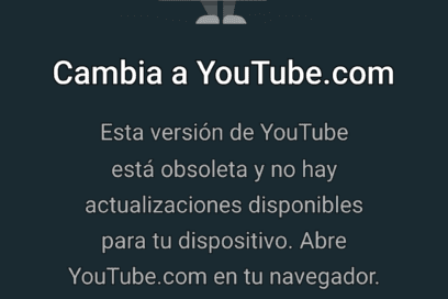 EN 500 CARACTERES Alternativa si no puede actualizar APK de YouTube