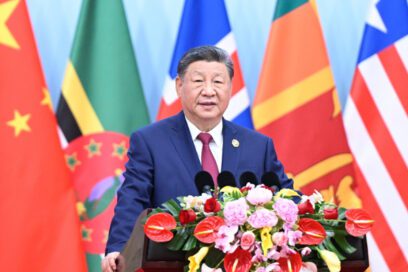 China: flores brotando entre rocas