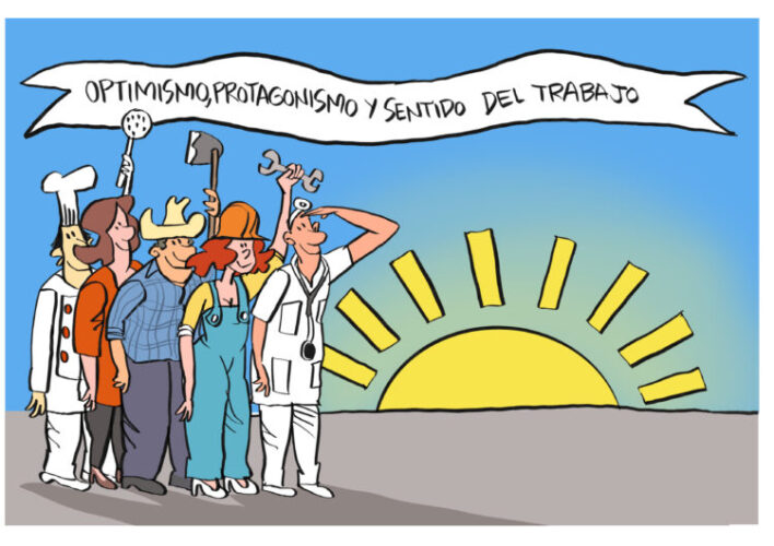 Optimistas los mambises dieron cargas al machete, confiados en la victoria los protagonistas del Ejército Rebelde construyeron la historia hasta hoy, en que convocados por el sentido del trabajo se lograrán cuantos imposibles se presenten.