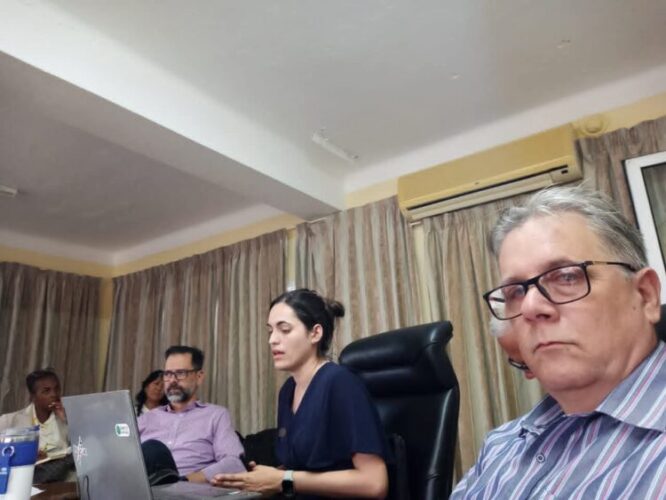 : Diego Vladimir Castilla (primero de izquierda a derecha) y Luis Martínez de Armas encabezaron la reunión del grupo de trabajo. Foto: Tomada del perfil de Facebook del PCTM.