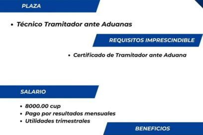 Convocatoria de Solintel S.A. para técnico tramitador de Aduana