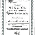 Premios Nacionales de la Crítica Martiana Cintio Vitier 2026