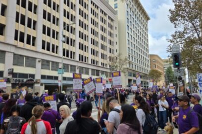 Nuevos apoyos en el piquete de huelga del SEIU en Los Ángeles
