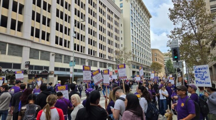 Cuba obtiene nuevos apoyos en el piquete de huelga del SEIU en Los Ángeles